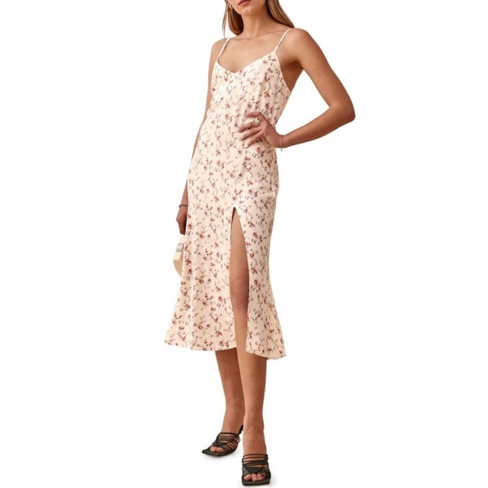 NWT Reformation Crimini Floral Side Slit Slip Dress